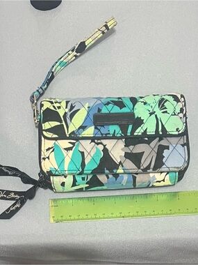 Vera Bradley Floral Quilted Wristlet Wallet - Blue Green